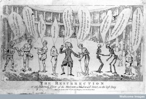 The dissections performed on hanged felons were public, indeed part of 