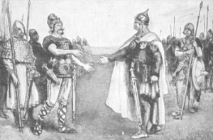 King Edmund Ironside meets Cnut ('Canute')